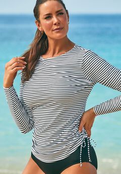 Chlorine Resistant Side-Tie Adjustable Long Sleeve Swim Tee