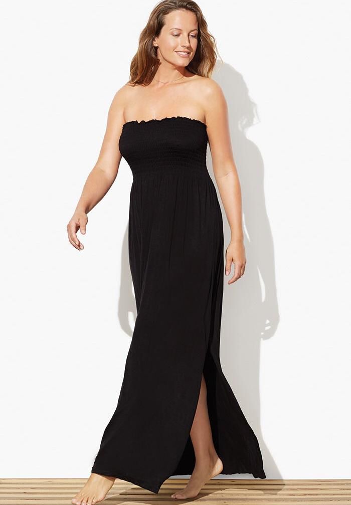 Kelly Strapless Maxi Dress Swimsuit Cover Up Catherines