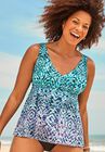 V-Neck Flowy Tankini Top, , alternate image number null