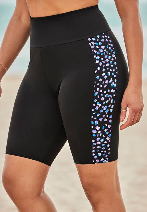 Chlorine Resistant High Waist Swim Bike Short, TWILIGHT PEBBLE, hi-res image number null