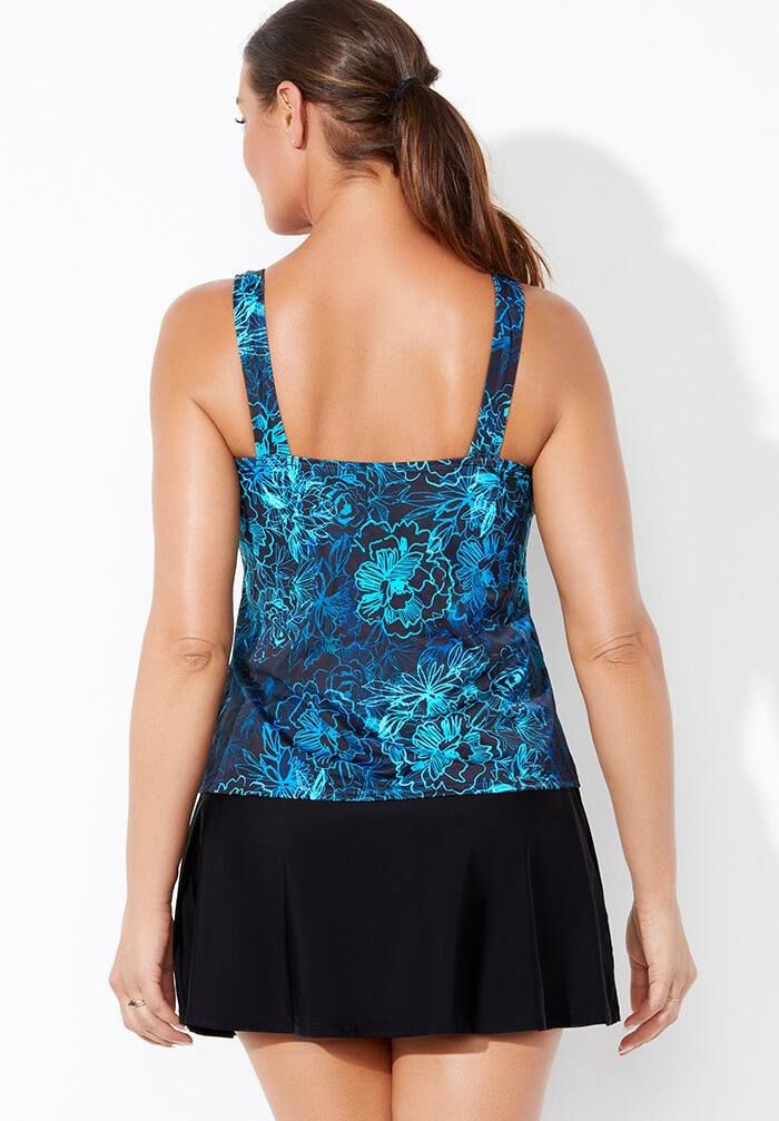 Chlorine Resistant Classic Tankini Set with Skirt, , on-hover image number 1