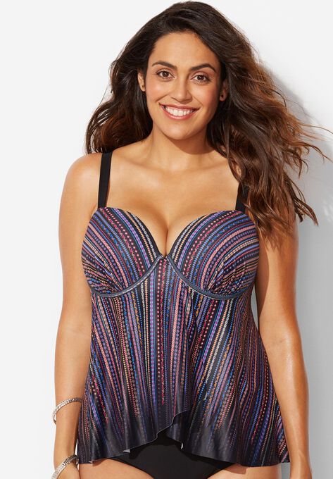 Flyaway Underwire Tankini Top, , alternate image number null