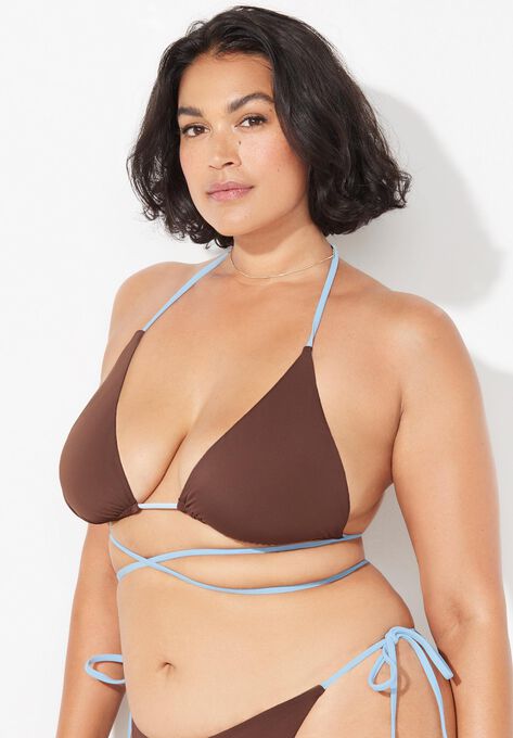 The Veronica Reversible Crisscross Triangle Top, , alternate image number null