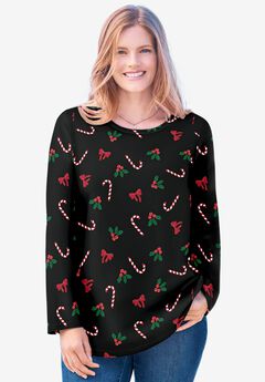 Plus Size Cotton Blend Tops