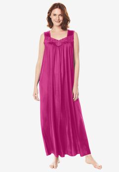 Long Tricot Knit Nightgown