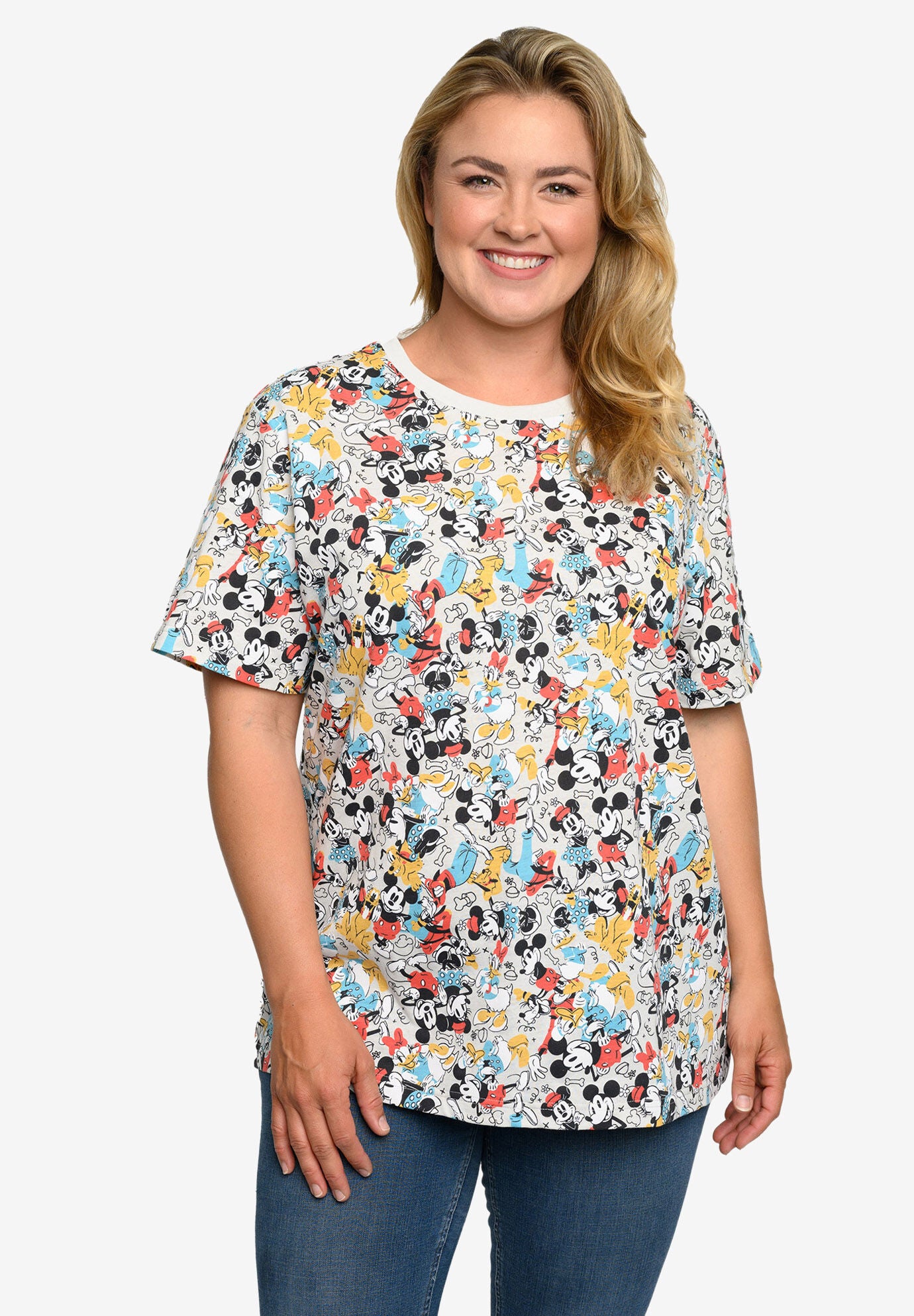 Mickey Mouse & Friends All-Over Print T-Shirt Minnie Pluto, , on-hover image number 1