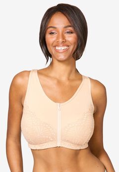 Comfort Choice® Zip-Front Lace Lounge Bra
