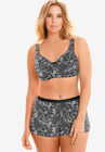 Underwire Microfiber T-Shirt Bra, BLACK FLOWER GARDEN, hi-res image number null