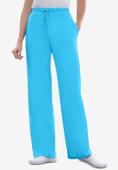 Sport Knit Straight-Leg Pull-On Pants