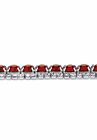 Silver Tone Tennis Bracelet Simulated Birthstones and Crystal, 7", , on-hover image number null