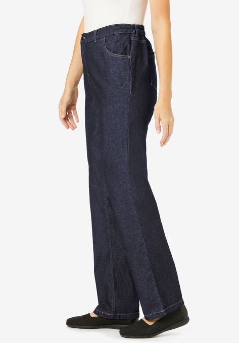 Side-Elastic Straight-Leg Perfect Jean, , alternate image number null