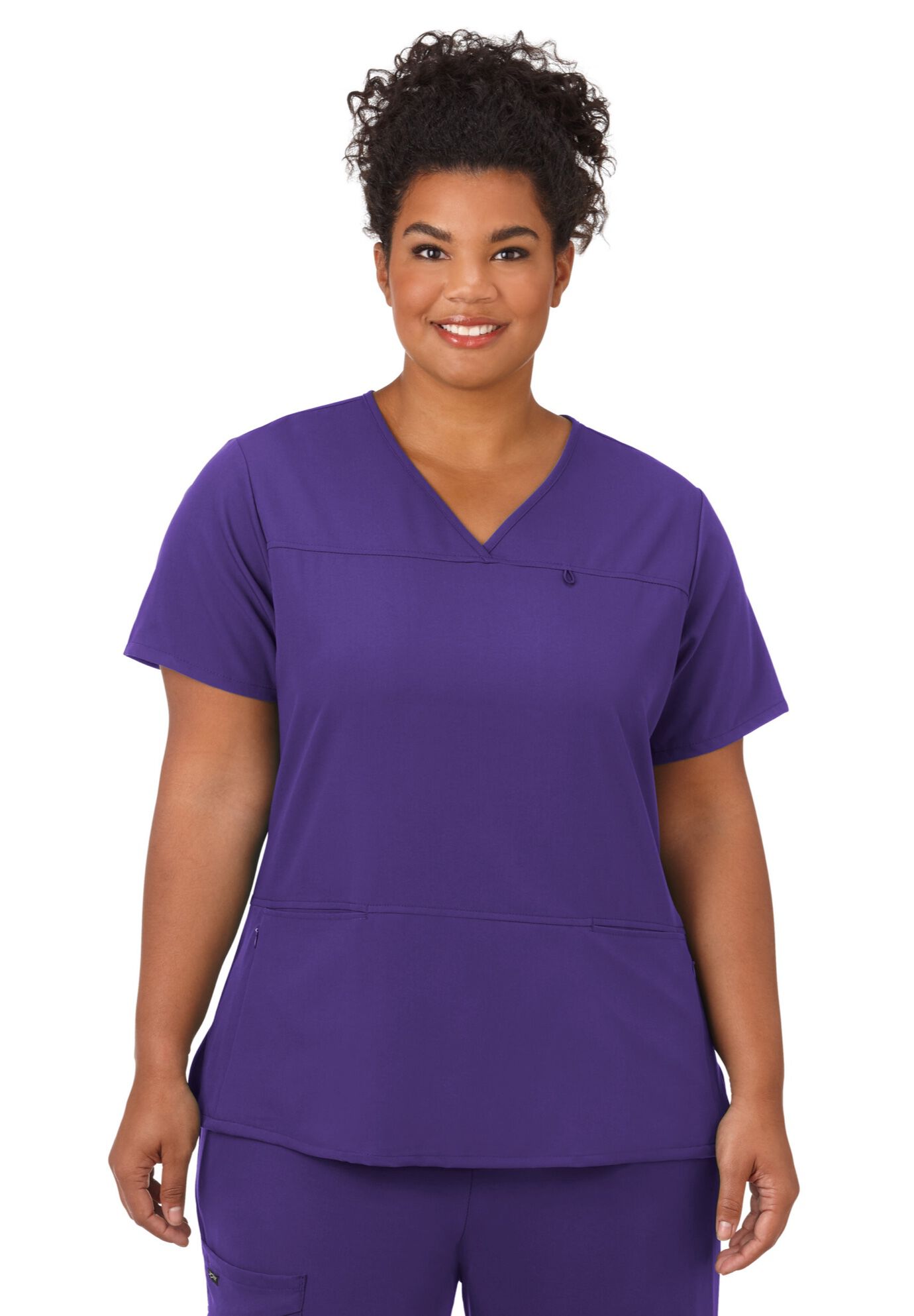 Jockey Scrubs Women&#39;s True Fit Crossover V-Neck Top, PURPLE, hi-res image number 0