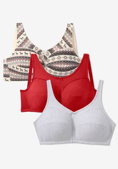 3-Pack Cotton Wireless Bra