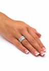 Platinum-Plated Eternity Bridal Ring Cubic Zirconia (9 1/3 cttw TDW), , alternate image number null