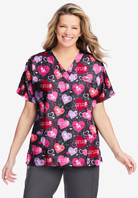 Traditional Classic V-Neck Scrub Top, , hi-res image number null