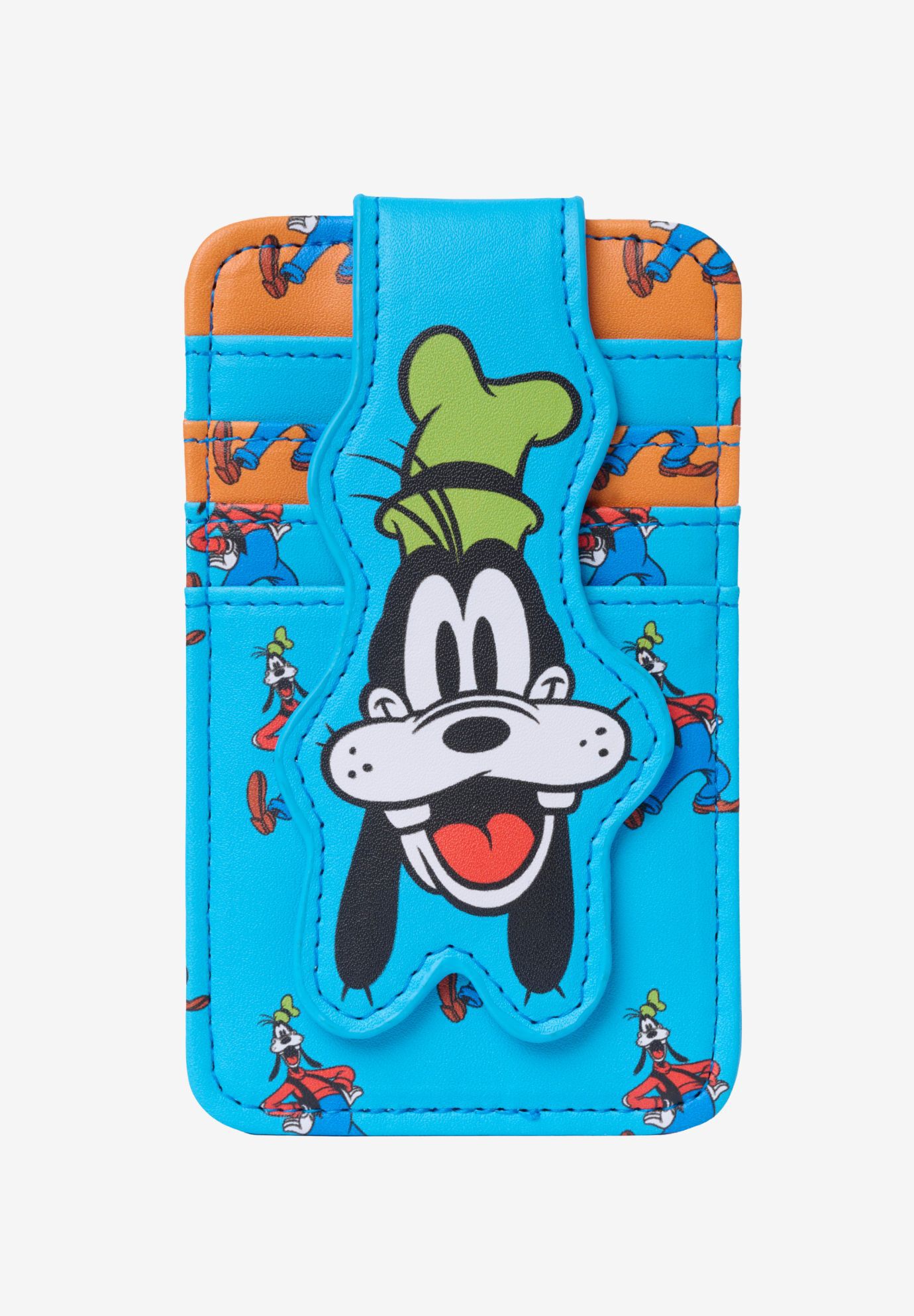 Disney Goofy Card Holder Wallet All-Over Print with Snap Closure, BLUE, hi-res image number 0