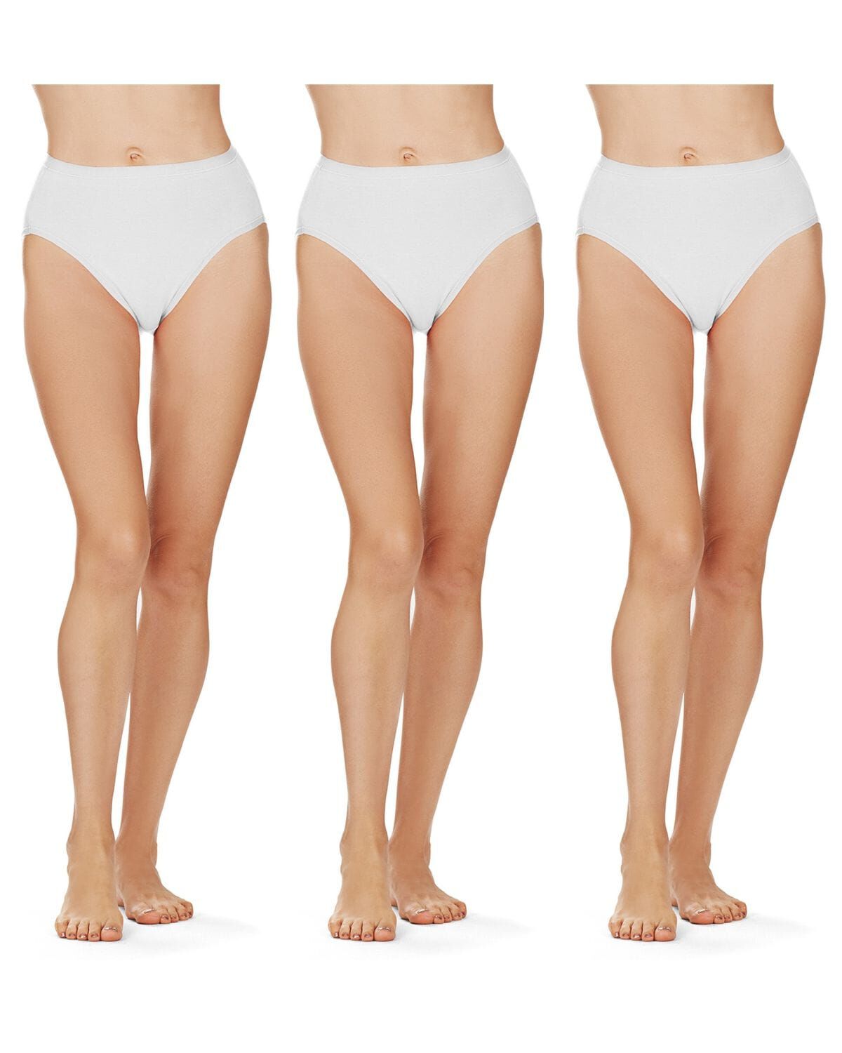 Combed Cotton Basic Hipster Panties 3 Pack, WHITE, alternate image number 3