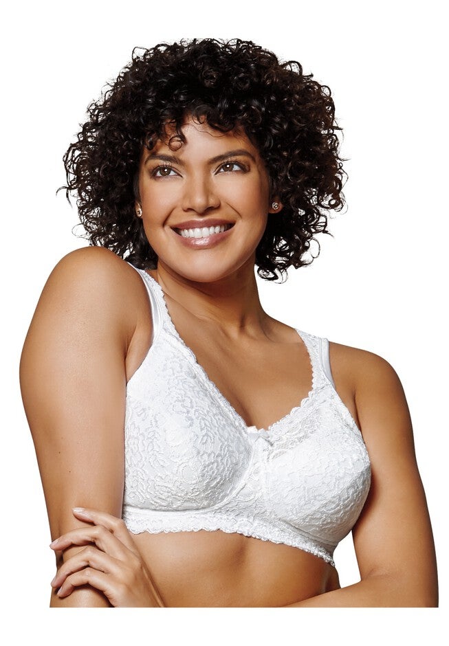 18 Hour Breathable Comfort Lace Bra, WHITE, hi-res image number 0