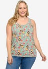 Disney Minnie Mouse Tank Top Tropical Hawaiian Aloha All-Over Print T-Shirt, GREY, hi-res image number null