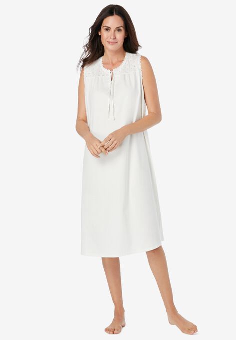 Sleeveless Eyelet Gown, WHITE, hi-res image number null