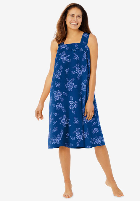 Print Sleeveless Square Neck Lounger , ULTRA BLUE BOUQUET PATTERN, hi-res image number null