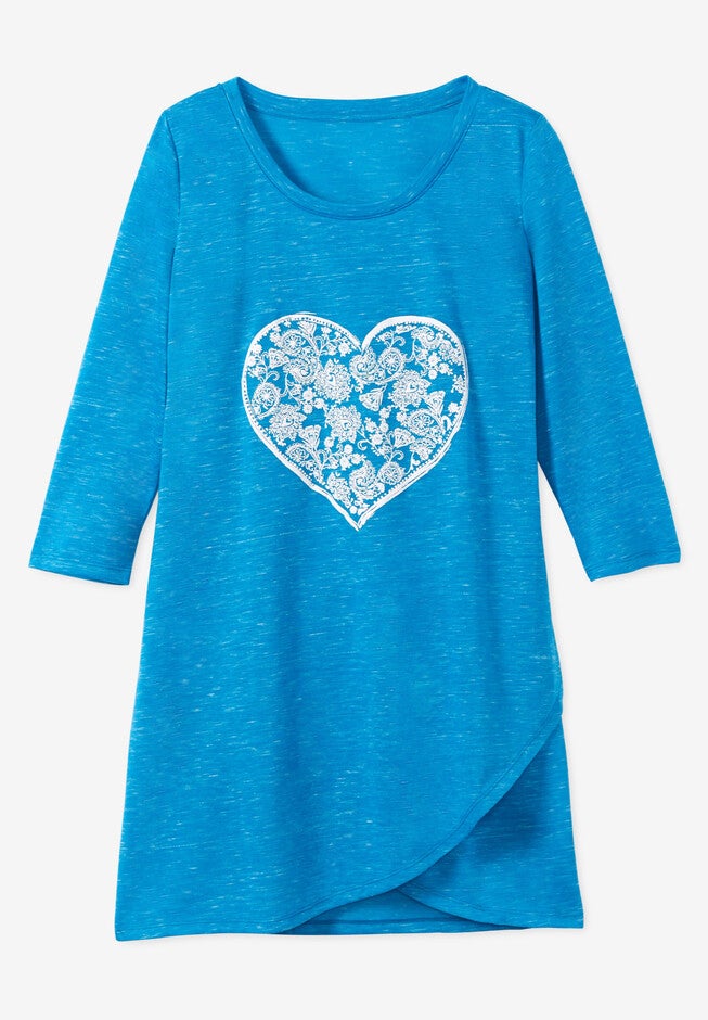 Marled Tulip Hem Layered Tunic, , alternate image number null