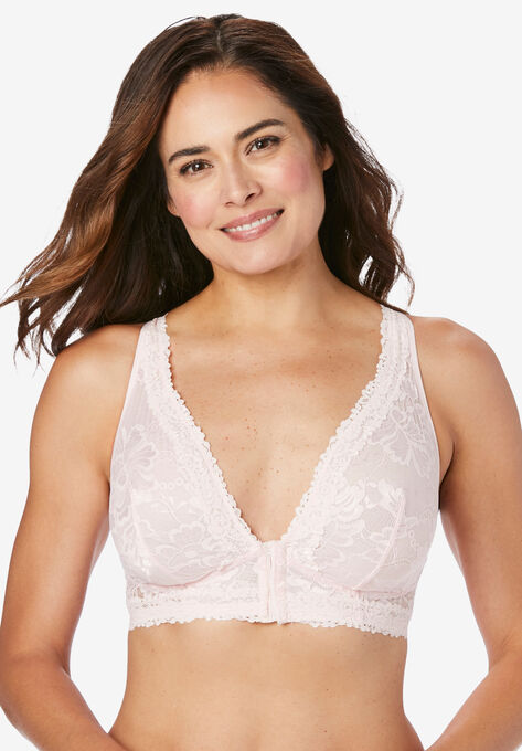 The Nola Lace Wirefree Front Closure Bralette , PEARL PINK, hi-res image number null