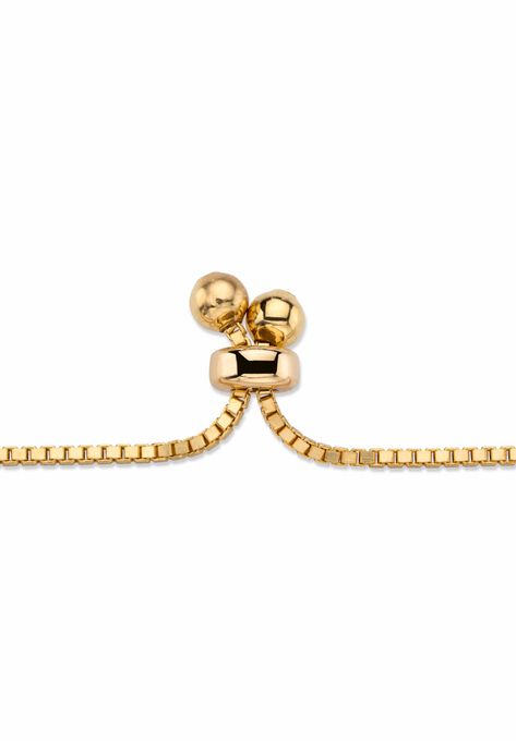 Cubic Zirconia Bolo Bracelet(4mm) in Yellow Goldplate, , on-hover image number null