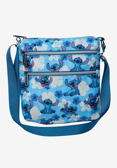 Loungefly x Disney Stitch Passport Crossbody Bag Blue All-Over Print