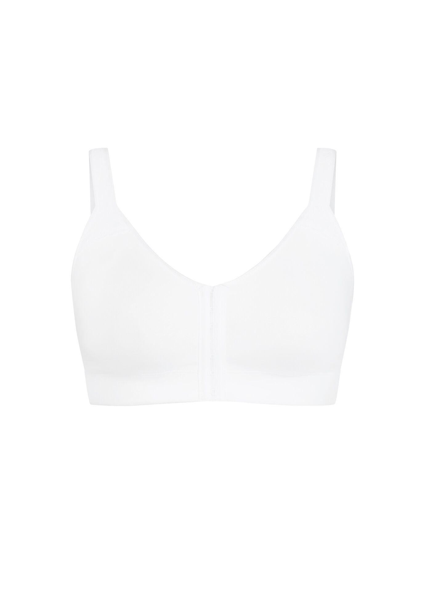 Comfort Cotton Wire Free Front Close Bra, WHITE, alternate image number 2