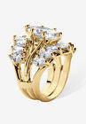 Goldtone Marquise Cut Cubic Zirconia Bridal Ring Set (6 cttw TDW), , on-hover image number null