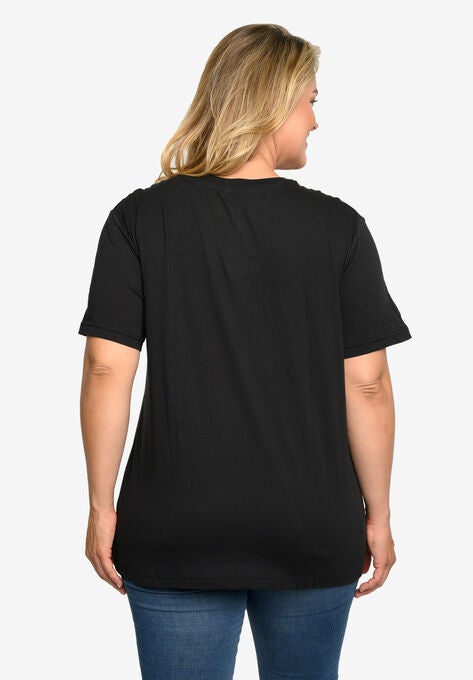 Minnie Mouse Sitting T-Shirt Black, , alternate image number null