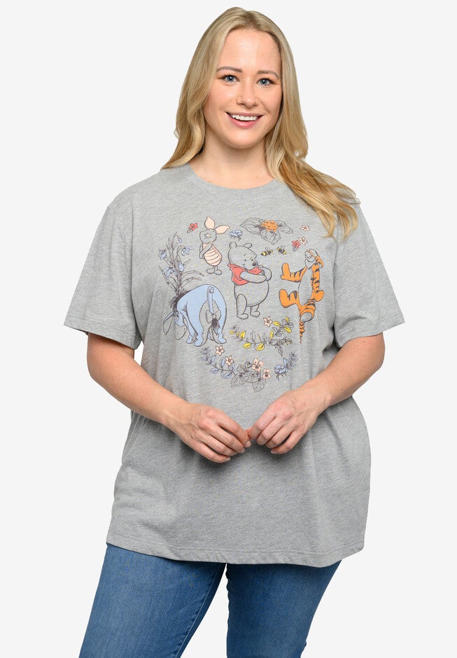 Disney Winnie The Pooh T-Shirt Botanical Eeyore Tigger Heather Gray T-Shirt, , alternate image number 2