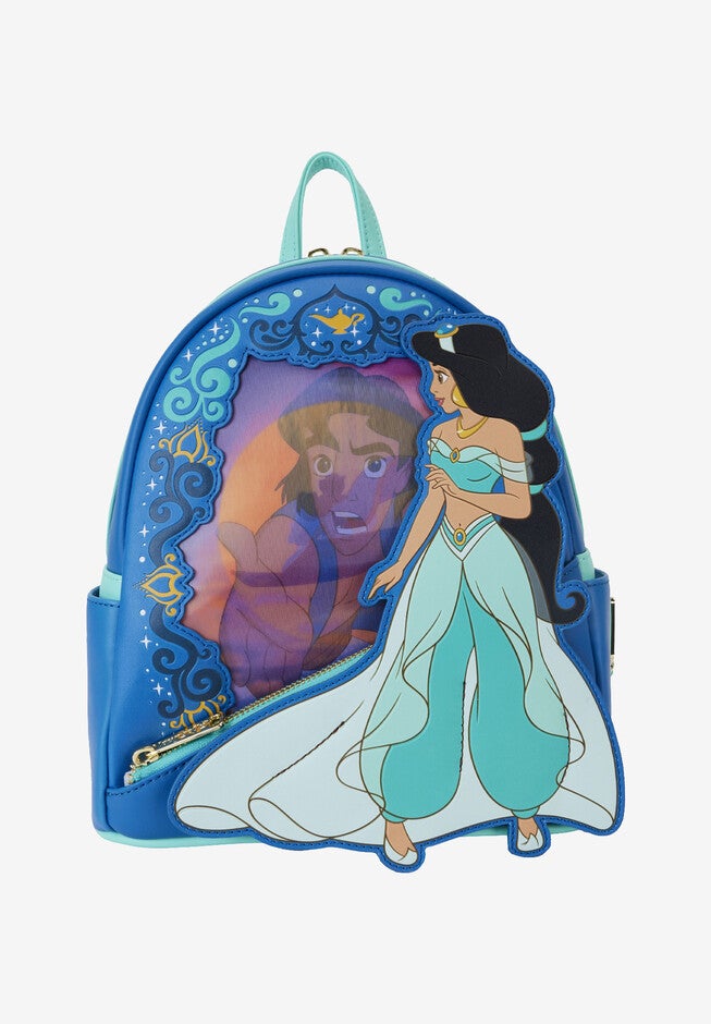 Loungefly X Disney Princess Jasmine Aladdin Lenticular Mini Backpack, BLUE, hi-res image number null