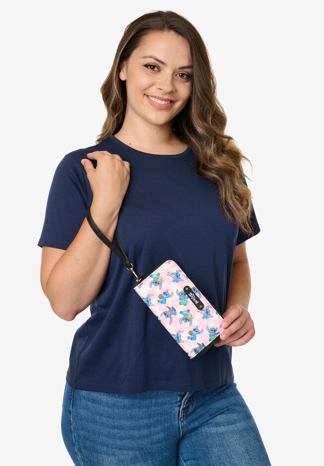Disney Stitch Wallet All-Over Character Print Zip Around Wristlet, , alternate image number 2