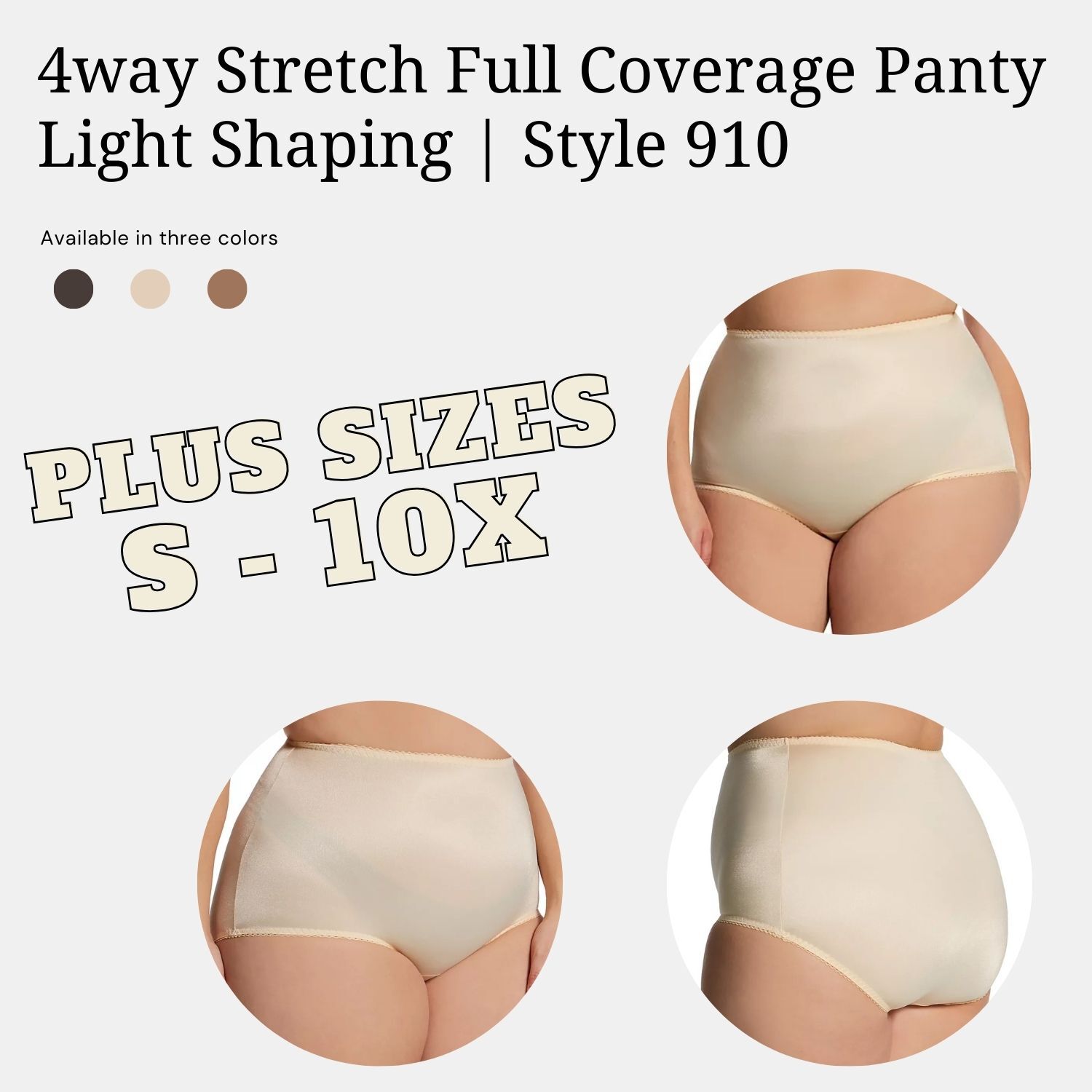 4way Stretch Full Coverage Panty, Light Shaping, BEIGE, alternate image number 3