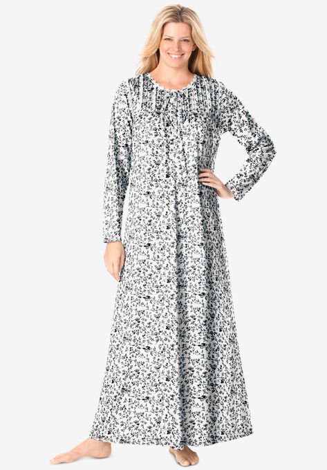 Floral Knit Gown , IVORY BLACK, hi-res image number null