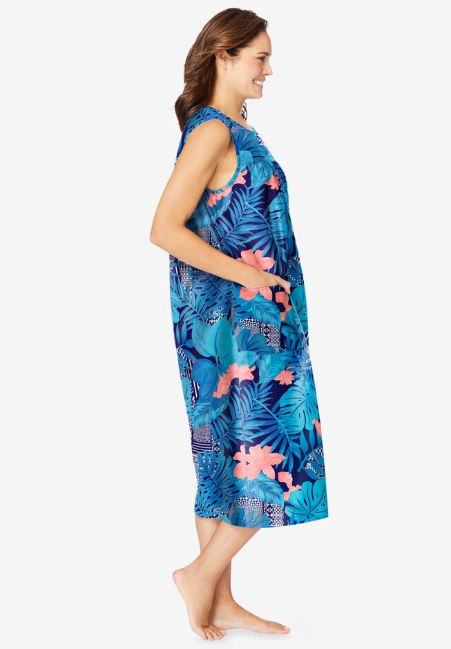 Sleeveless Print Lounger, PARADISE BLUE TROPICAL GEO, alternate image number 2