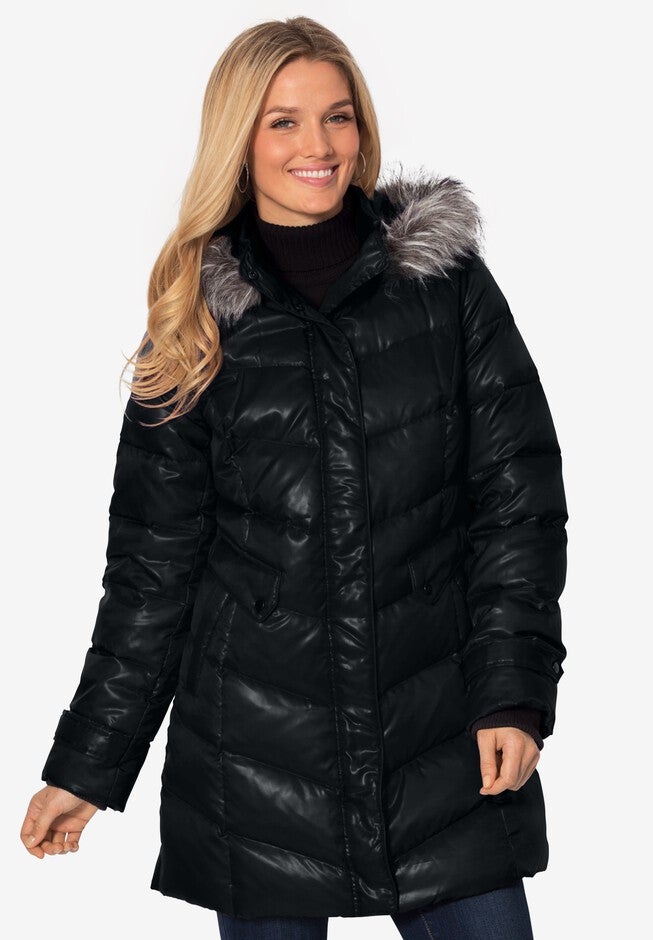 Midweight Down Puffer Coat, BLACK, hi-res image number null