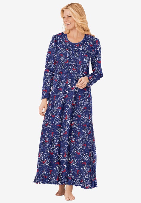 Long sleeve gown , EVENING BLUE CARDINALS, hi-res image number null