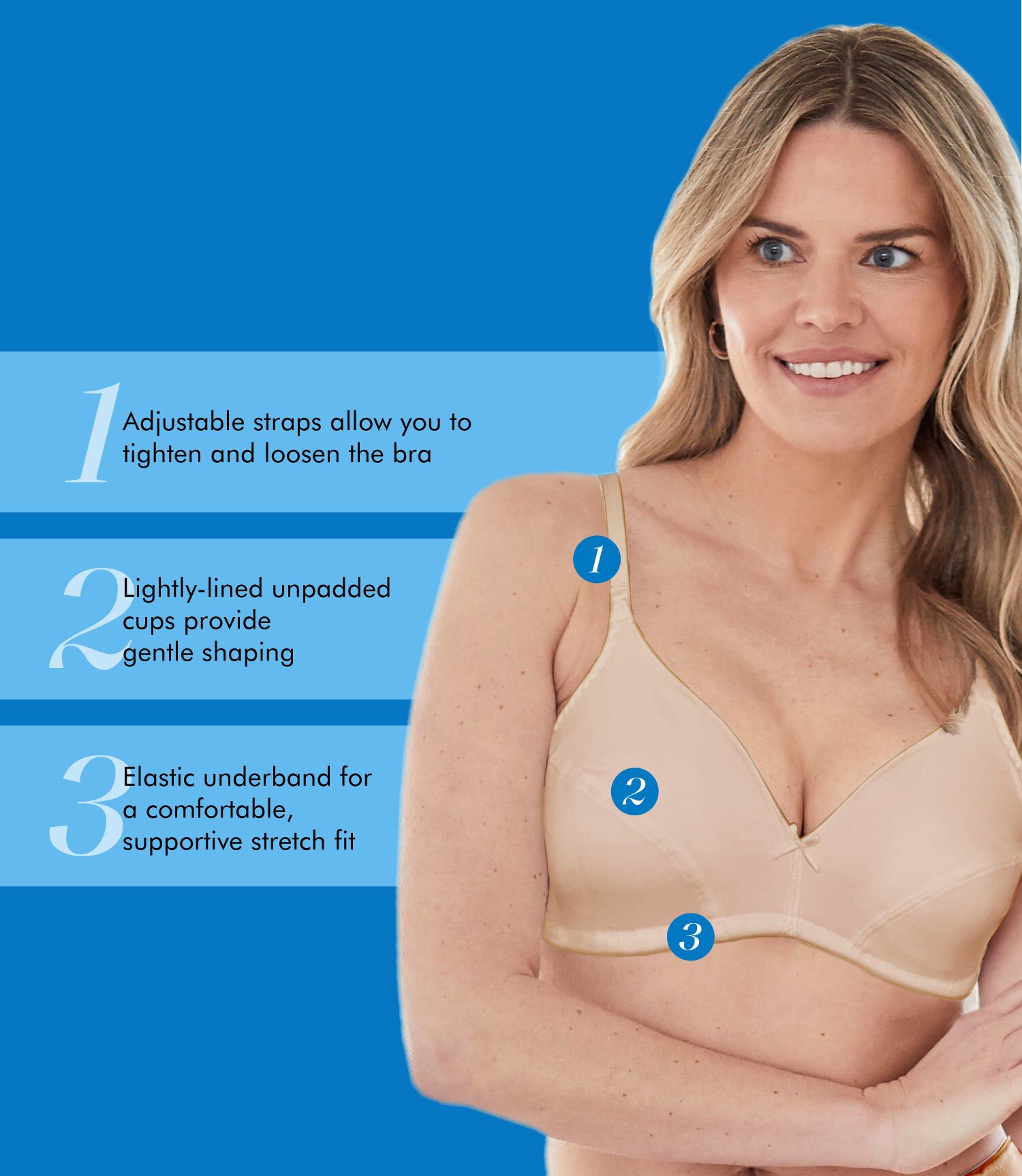 Bestform Cotton Wireless Bra with Lightly Lined Cups 2-Pack - 5006255, NUDE WHITE, alternate image number 5