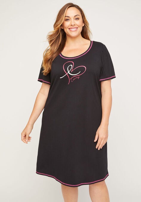 Courage Cotton Sleepshirt, COURAGEOUS HEART, hi-res image number null