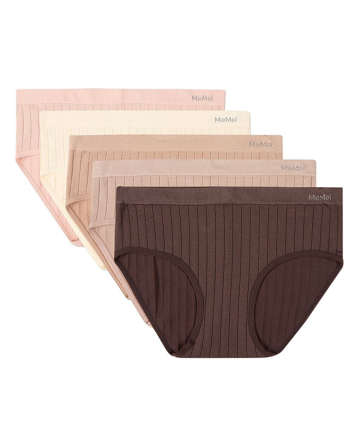 5 Pair Women's Seamless Wide-Rib Full-Coverage Tag-Free Briefs, FLORAL COLOR MULTI, hi-res image number 0