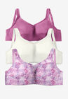 3-Pack Front-Close Cotton Wireless Bra, PRETTY ORCHID ASSORTED, hi-res image number null