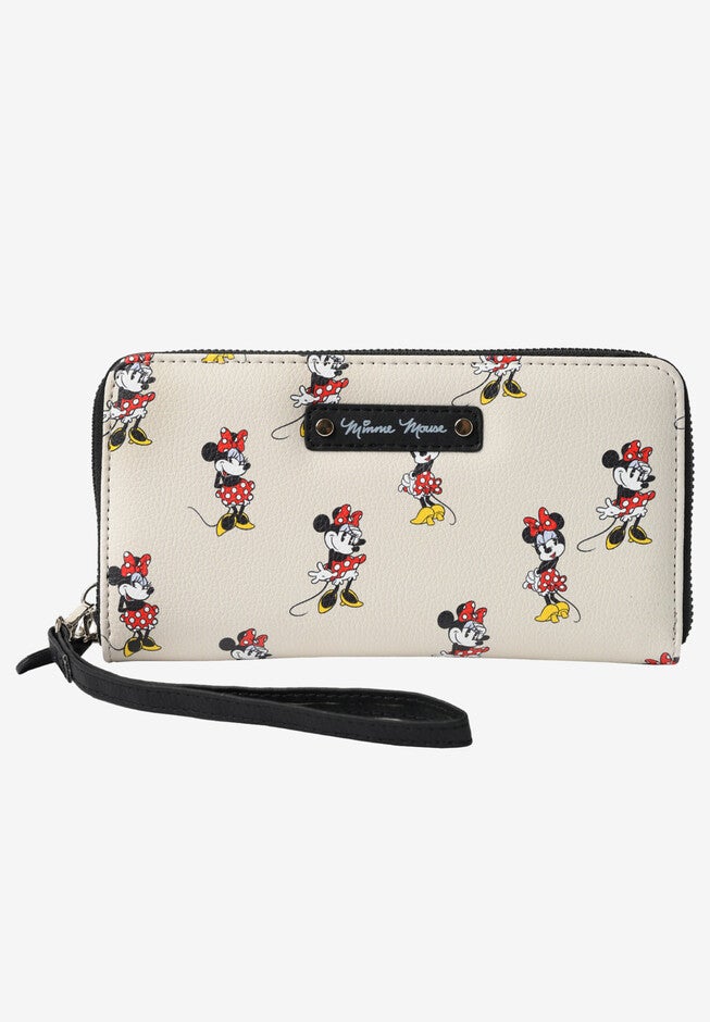 Minnie Mouse All-Over Print Zip Around Wallet Wristlet, MULTI, hi-res image number 0