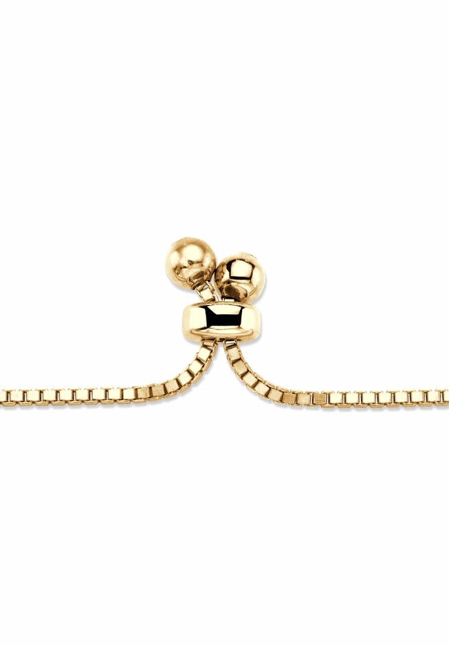 Yellow Gold-Plated Halo Strand Bracelet (8mm), CZ, 9 inches Adjustable, , on-hover image number null