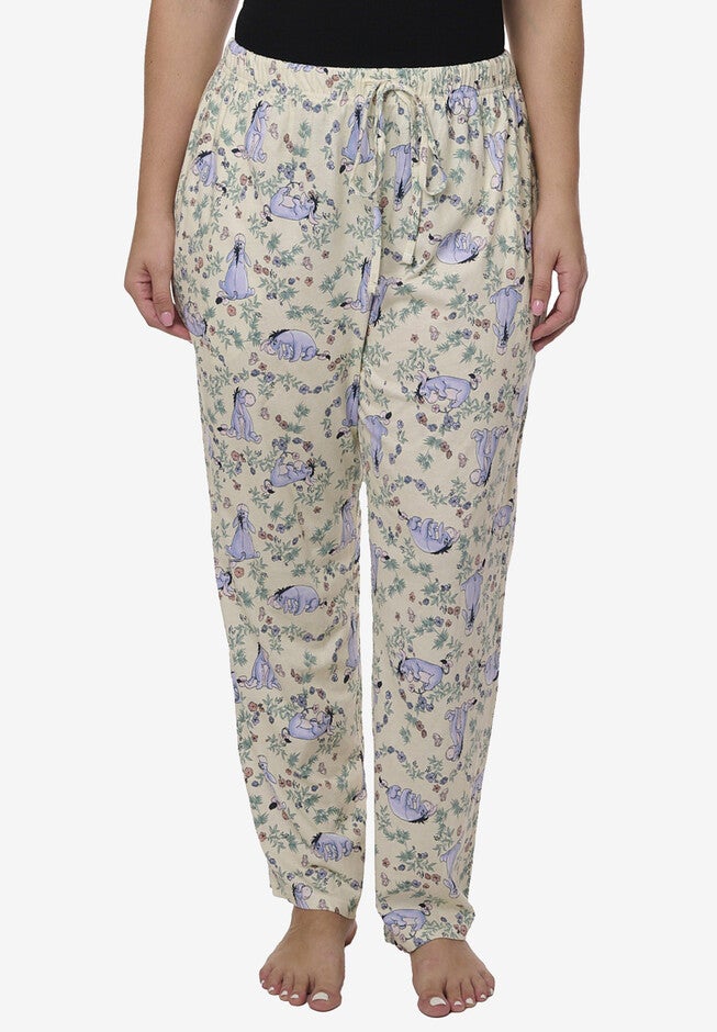 Eeyore Lounge Pajama Pants Cotton Watercolor Floral Lounge Pants, , alternate image number null
