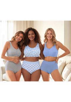 3-Pack Cotton Wireless Bra