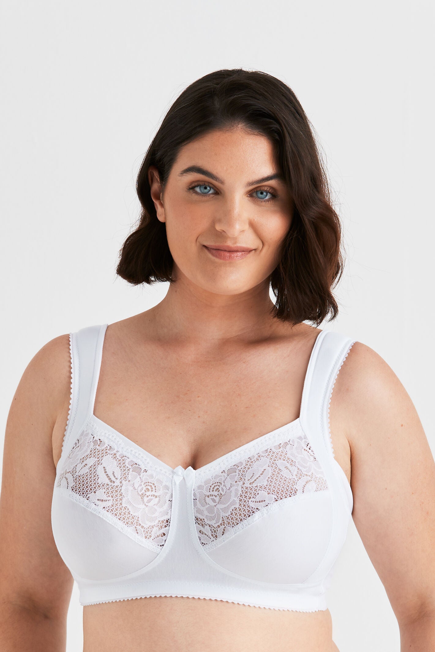 Lovely Lace Support Bra, WHITE, hi-res image number 0
