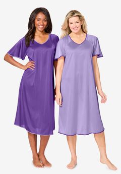 2-Pack Short Silky Gown